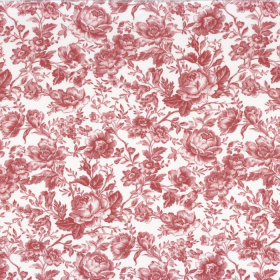 Toile de Jouy Celestine Tissu rouge grenat Camengo | Artapisserie.fr