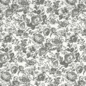 Toile de Jouy Celestine Tissu noir fusain Camengo | Artapisserie.fr