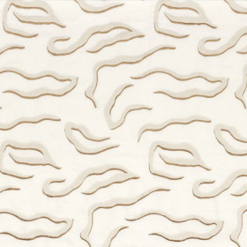Tissu brodé Ophea sable Camengo | Artapisserie.fr