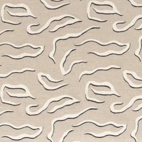 Tissu brodé Ophea recyclé carbonne Camengo | Artapisserie.fr