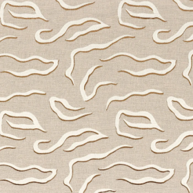 Tissu brodé Ophea recyclé ocre Camengo | Artapisserie.fr