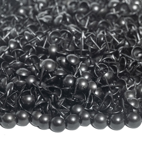 200 Clous Tapissier Noirs Perle Fer 10,5 mm