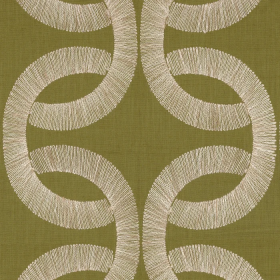 Tissu brodé Sur un Fil olive Casamance | Artapisserie.fr