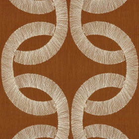 Tissu brodé Sur un Fil orange terreux Casamance | Artapisserie.fr