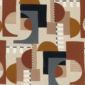 Tissu géométrique A contretemps multico neutre Casamance Tissu géométrique A contretemps multico neutre Casamance | Artapisserie.fr