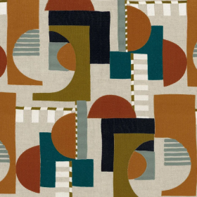 Tissu géométrique A contretemps multico Casamance | Artapisserie.fr