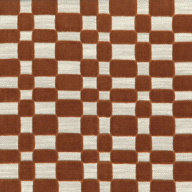 Tissu géométrique Modulor orange Casamance | Artapisserie.fr