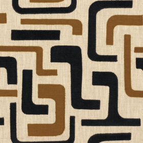 Tissu brodé Avant-Garde mordoré Casamance | Artapisserie.fr