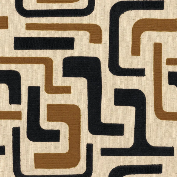 Tissu brodé Avant-Garde mordoré Casamance | Artapisserie.fr