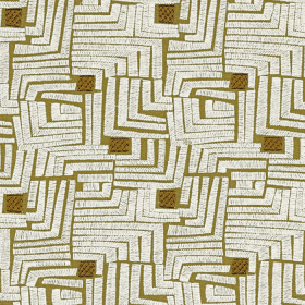 Tissu brodé Composition olive Casamance | Artapisserie.fr