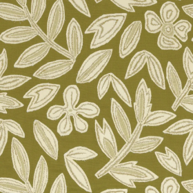 Tissu velours Forget Me Not olive Casamance | Artapisserie.fr