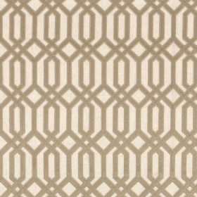 Tissu brodé Vibrations beige Casamance | Artapisserie.fr