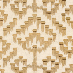 Tissu brodé Akame mordoré Casamance | Artapisserie.fr