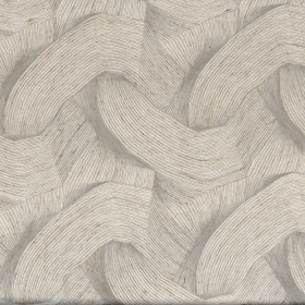 Tissu brodé Envolée gris galet Casamance | Artapisserie.fr