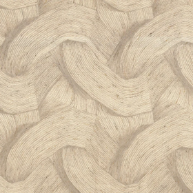 Tissu brodé Envolée beige Casamance | Artapisserie.fr