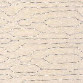 Tissu brodé Cortège naturel mordoré Casamance | Artapisserie.fr
