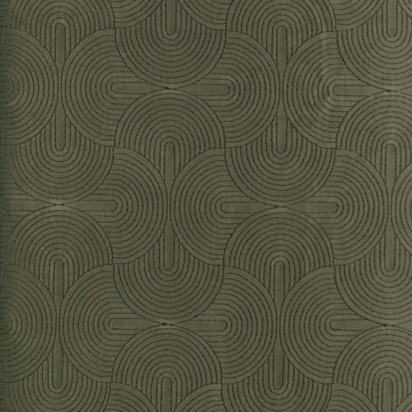 Tissu brodé Boudoir kaki Casamance | Artapisserie.fr