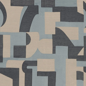 Tissu géométrique Influence bleu Casamance Tissu géométrique Influence bleu Casamance | Artapisserie.fr