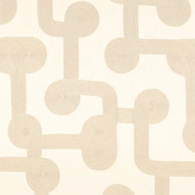 Tissu brodé Tête à Tête blanc Casamance | Artapisserie.fr