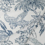 Toile de jouy bleu scène de pêche 280 cm |  artapisserie.fr