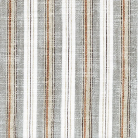 Tissu brodé Vagabond bleu galet Casamance | Artapisserie.fr