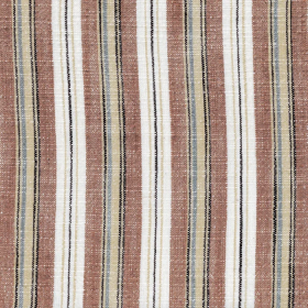 Tissu brodé Vagabond terracotta Casamance | Artapisserie.fr
