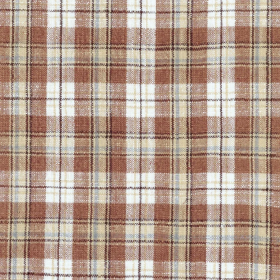Tissu à carreaux Sillage terracotta Casamance | Artapisserie.fr