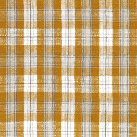 Tissu à carreaux Sillage ocre Casamance | Artapisserie.fr