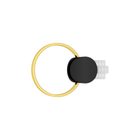 Lot de 2 embouts Scenia noir mat/décor laiton mat D20 | Artapisserie.fr