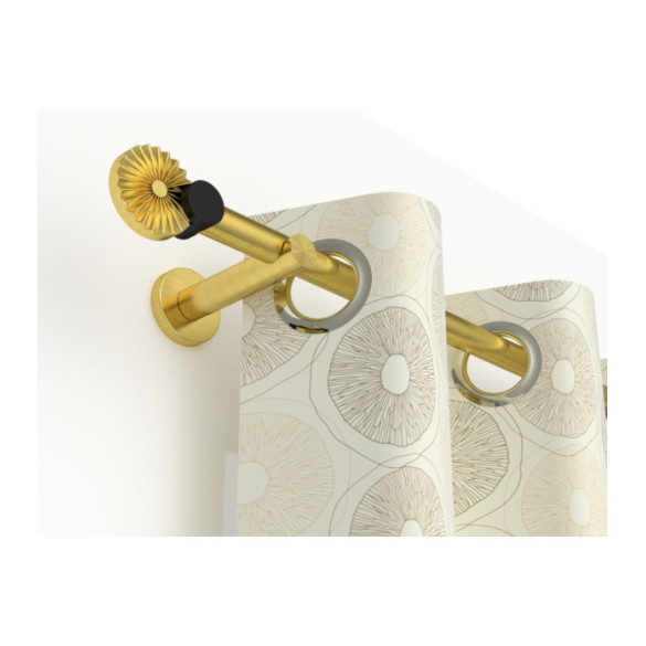 Lot de 2 embouts rosace plissée décor laiton mat/noir mat D20 | Artapisserie.fr
