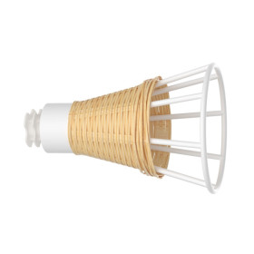 Lot de 2 embouts pommeau filaire bambou blanc mat D20 Lot de 2 embouts pommeau filaire bambou blanc mat D20 | Artapisserie.fr