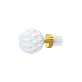 Embout boule vague décor laiton mat/satin blanc D28 | Artapisserie.fr