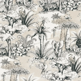 Toile de Jouy Passaro perle Camengo | Artapisserie.fr