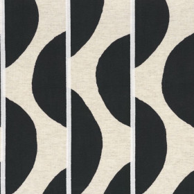 Tissu imprimé Viaggio lin noir Camengo | Artapisserie.fr