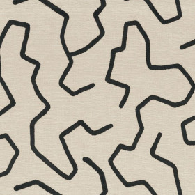 Tissu brodé Orma carbone Camengo | Artapisserie.fr