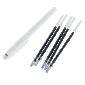Kit stylo effaçable à la chaleur noir et 5 recharges