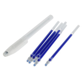 Kit stylo effaçable à la chaleur bleu et 5 recharges