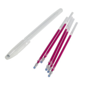 Kit stylo effaçable à la chaleur rose et 5 recharges