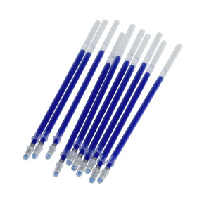 10 recharges bleues stylo effaçable à la chaleur - pack recharge éco