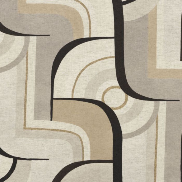 Tissu imprimé Chicago réglisse Camengo | Artapisserie.fr