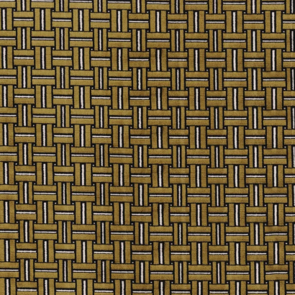 Tissu géométrique Illinois bronze Camengo | Artapisserie.fr