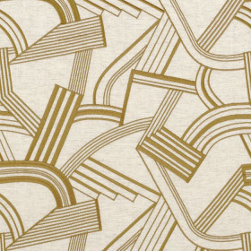 Tissu brodé Années Folles ocre Camengo | Artapisserie.fr