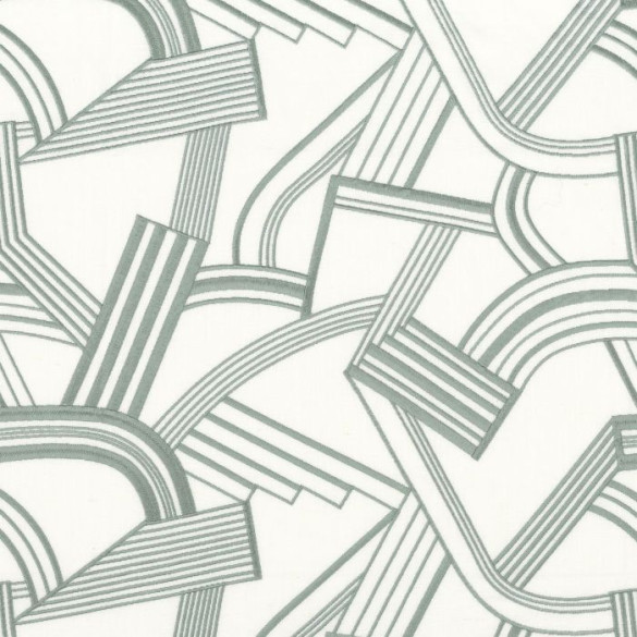 Tissu brodé Années Folles brume Camengo | Artapisserie.fr