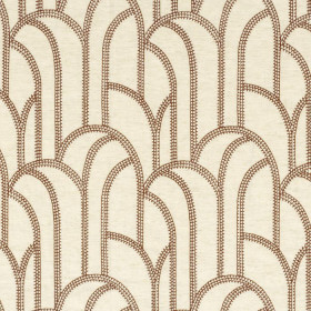 Tissu brodé Grand Rex terre de sienne Camengo | Artapisserie.fr