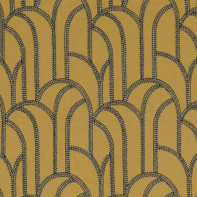 Tissu brodé Grand Rex ocre Camengo | Artapisserie.fr