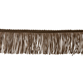 Galon frange 5 cm marron au mètre | artapisserie.fr