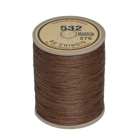 Fil de lin au chinois câblé marron n°532 extra glacé | Artapisserie