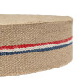 Sangle jute CS 811/850 85 mm simple rayure tricolore | artapisserie.fr