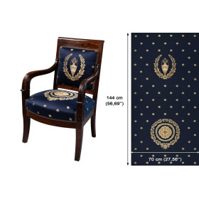 Tissu jacquard empire otrante fauteuil bleu Casal |  Artapisserie.fr