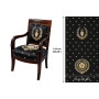 Tissu jacquard empire otrante fauteuil noir Casal